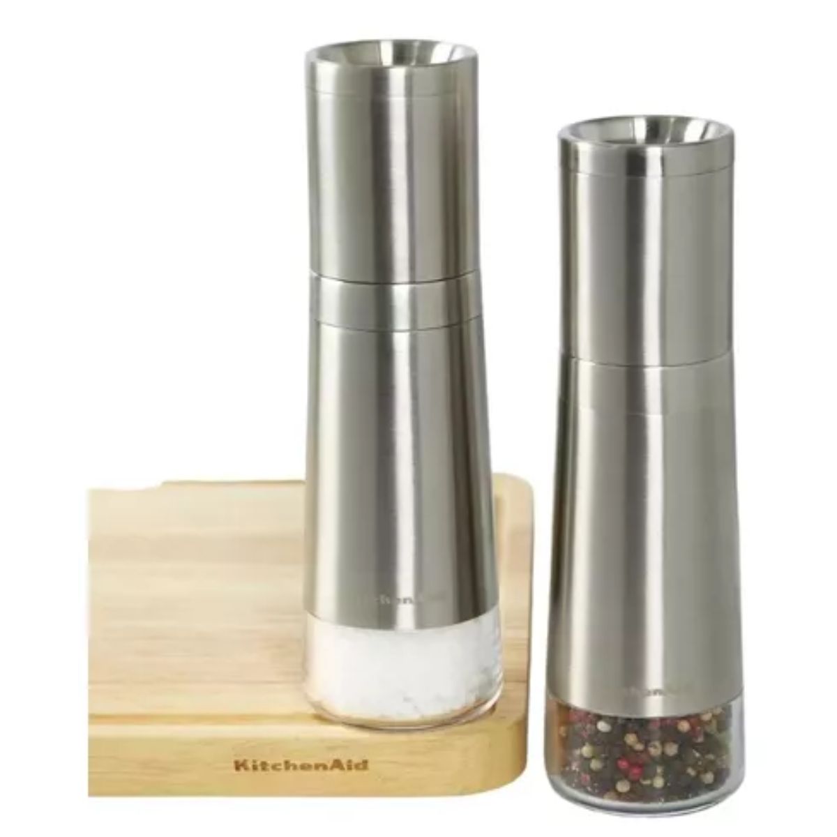 Set 2 Molinillos De Sal Y Pimienta Kitchenaid Molino Color Plateado