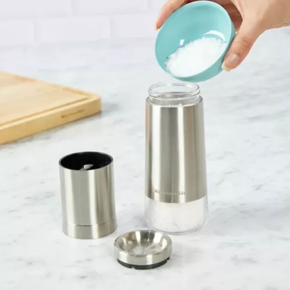 Set 2 Molinillos De Sal Y Pimienta Kitchenaid Molino Color Plateado