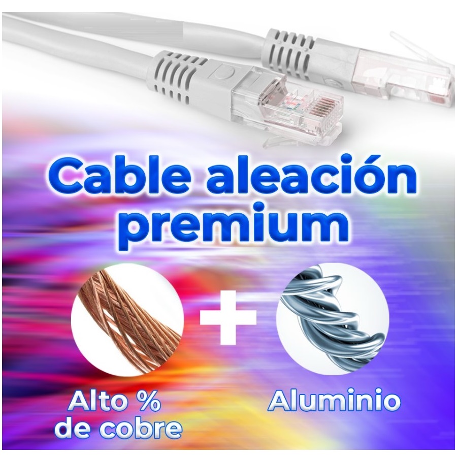 Cable De Red Ethernet  UTP POE Cat6A 10m Blanco.