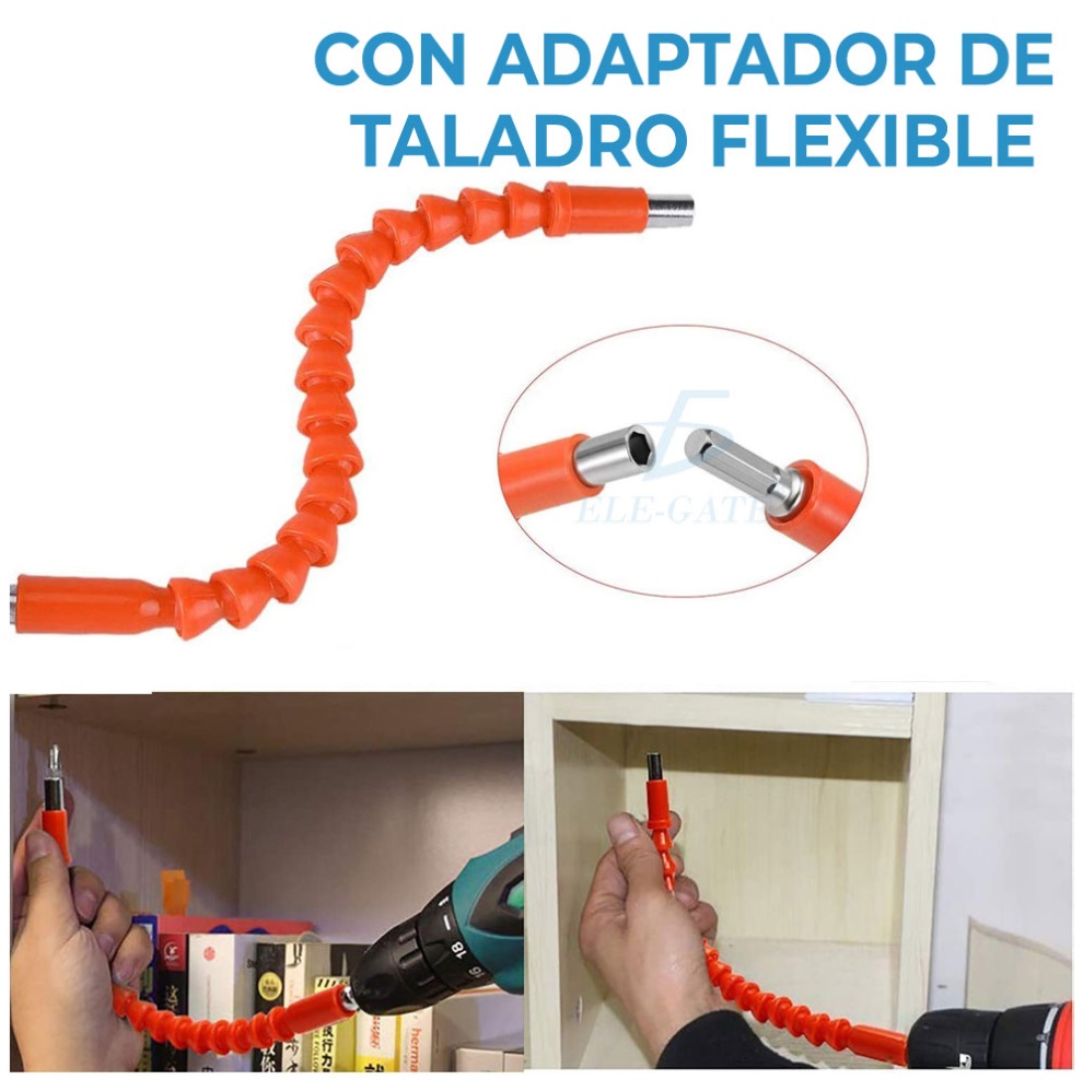 Taladro Desarmador Pistola de Impacto Kit con 24 Accesorios y Estuche.
