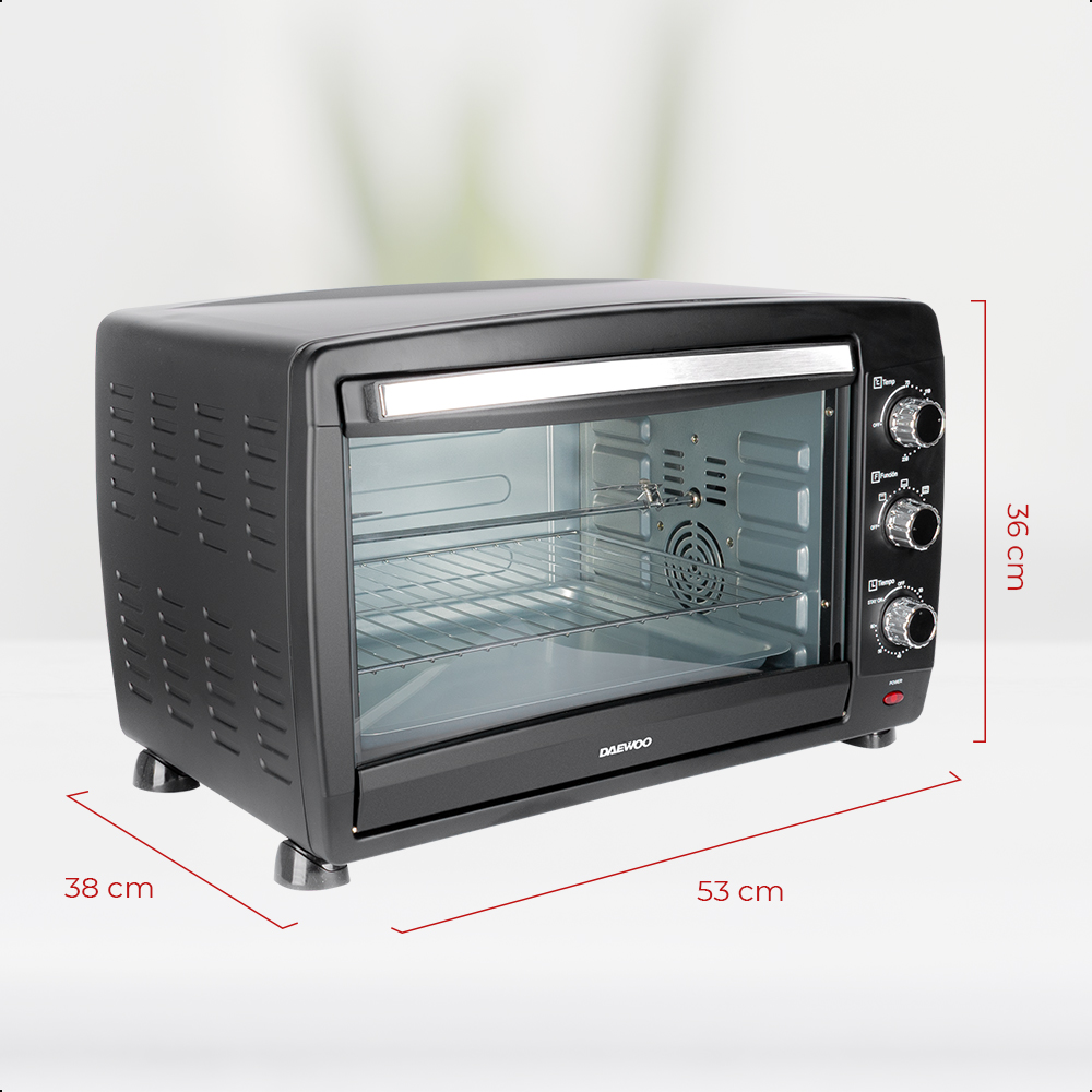 Horno Tostador De 40 L Daewoo Dot-1666 Temporizador 1 Hr