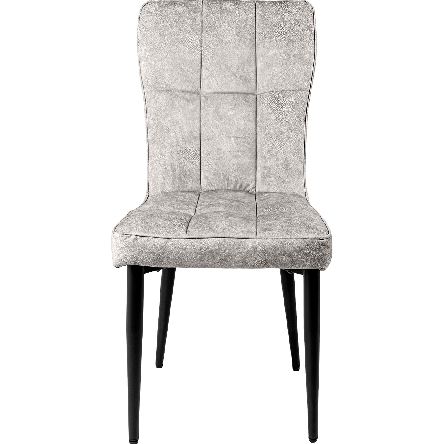 Juego Set 4 Sillas Vinipiel Modernas Comedor Tapizadas Gris Oscuro