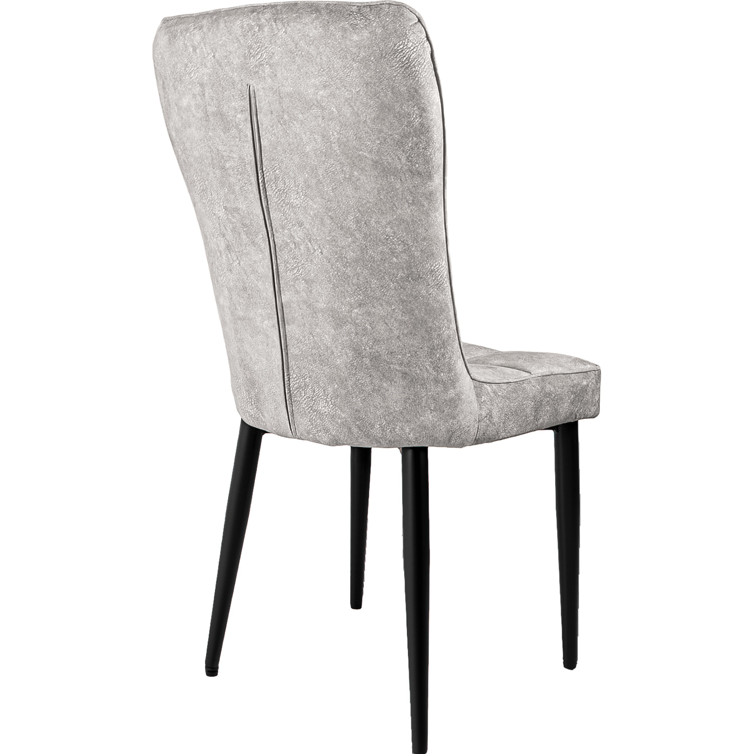 Juego Set 4 Sillas Vinipiel Modernas Comedor Tapizadas Gris Oscuro