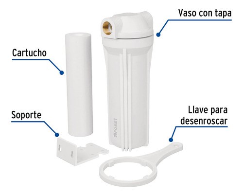 Filtro Para Agua, Paso 1 Foset 49215 Color Blanco