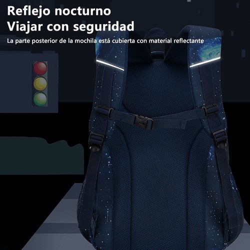 Mochila Escolar de Planetas negro con azul