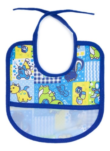 Baberos de Bebe Tela Frente Y Plastificado Atrás 12 Piezas Colores surtidos