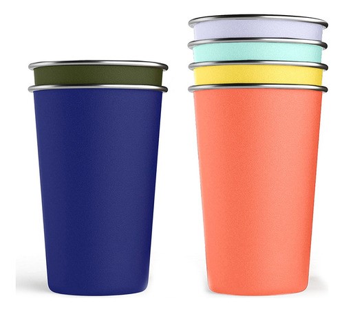 Vasos De Acero Inoxidable Apilable 500ml 6pack