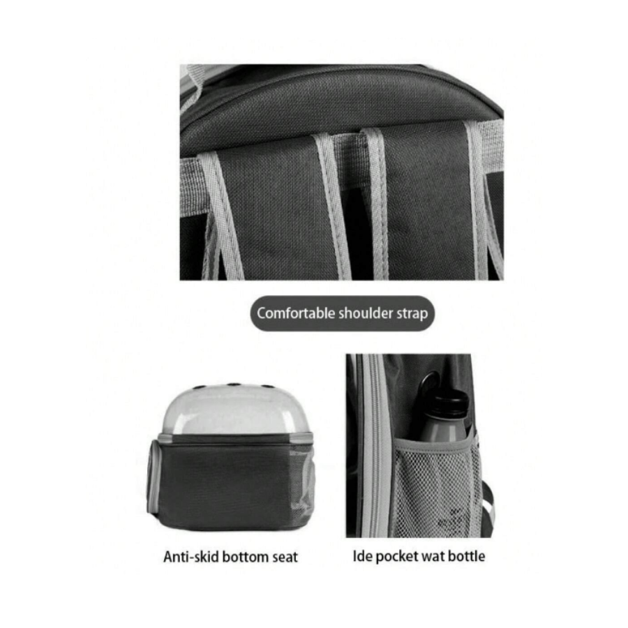 Mochila de Viaje Con Capsula Para Gato Perro Mini Vista Panorámica Seguro