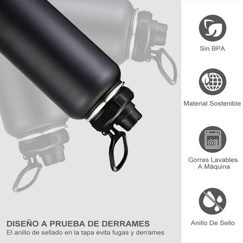 Termo Vaso-botella Acero Inoxidablecon Fría/caliente 32 Oz Negro