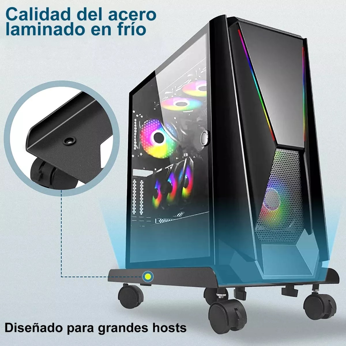 Base/soporte Para Cpu Con Base Metalica Ajustable Retráctil