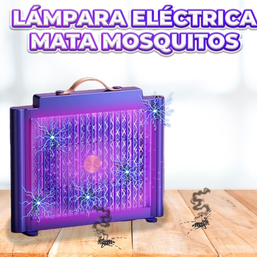 Lampara UV Trampa Mata Mosquitos Recargable Rectangular "zapper".