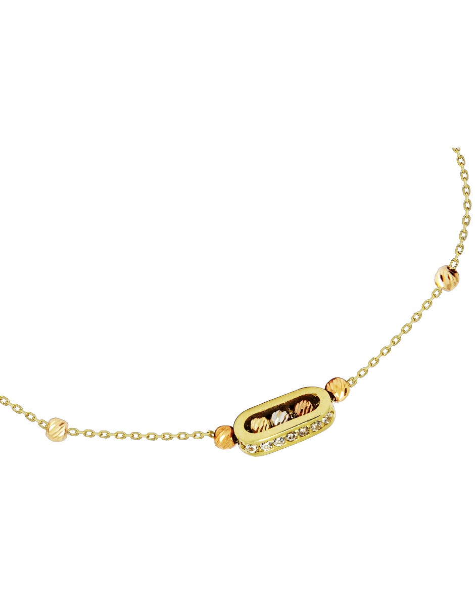 Pulsera Oro 14k Horoz Bolitas 18cm Oro Florentino 14k S1110