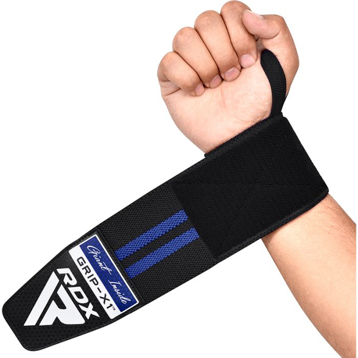 Muñequeras Para Levantamientos De Pesas W2 Azul Rdx Gym Fitness