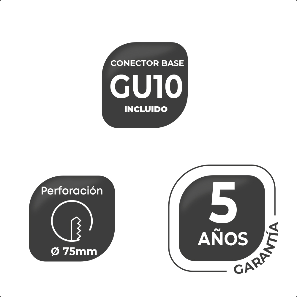 Portalámpara Empotrable Redondo Blanco Ip65 Con Base Gu10 ICON