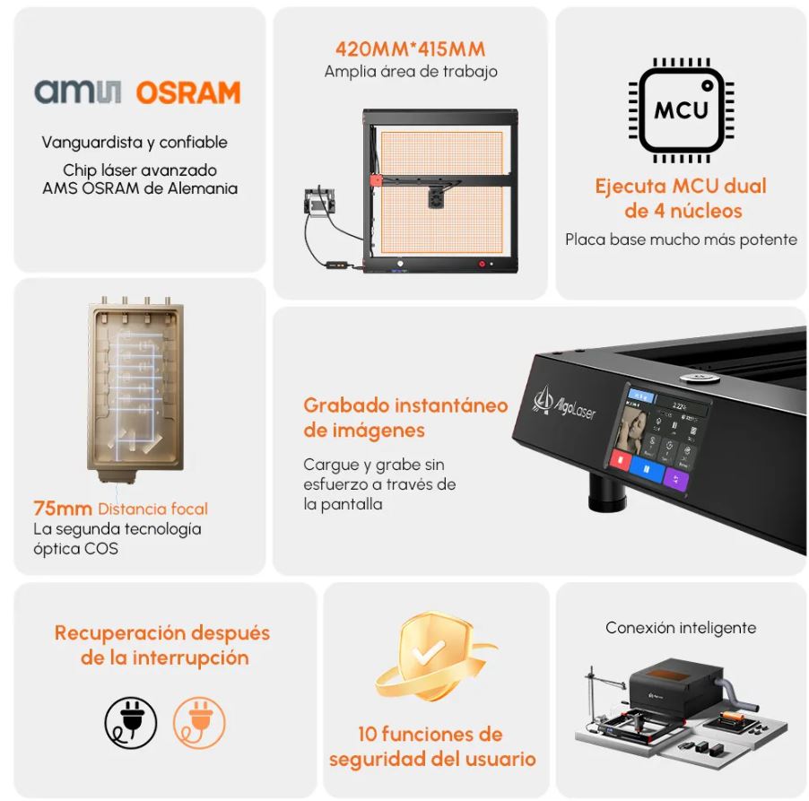 AlgoLaser Delta 40W Diodo con Asistencia de Aire
