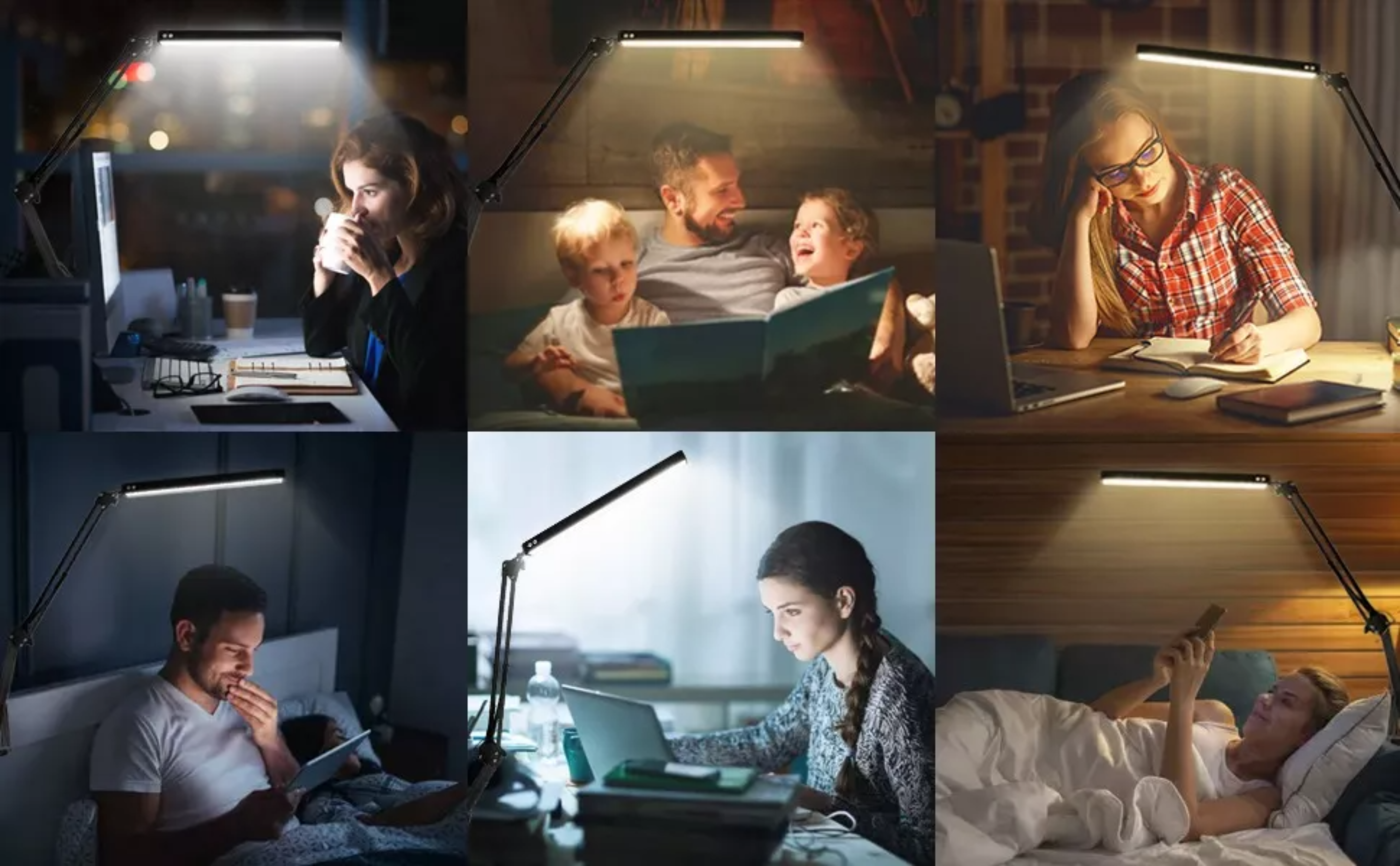 Dapon Lámpara de Escritorio Led con Brazo Giratorio 360 grados oficina