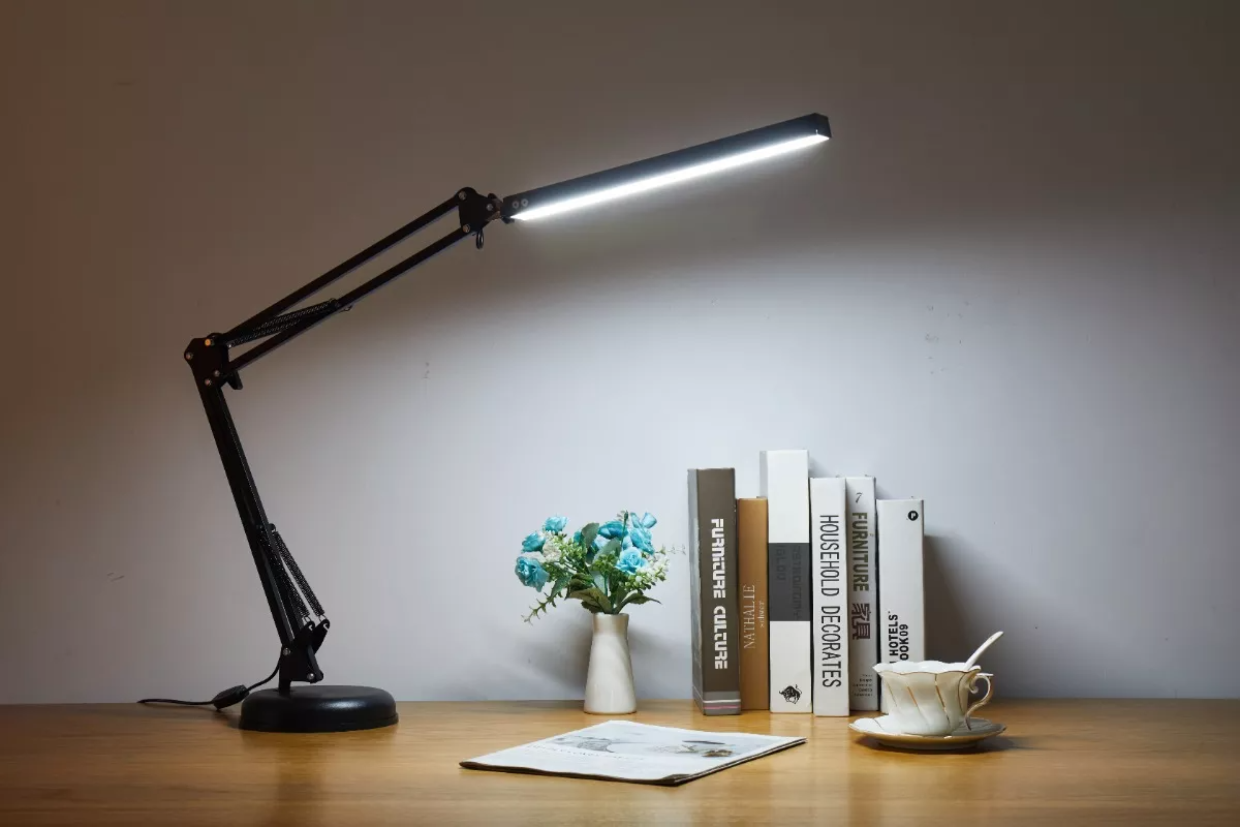 Dapon Lámpara de Escritorio Led con Brazo Giratorio 360 grados oficina