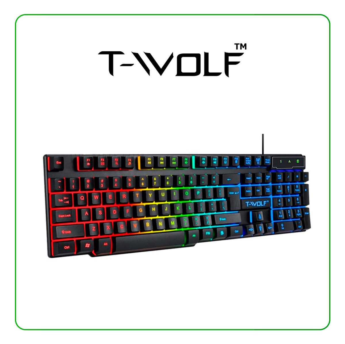 T-wolf Gaming Combo Tf200 Teclado + Mouse Retroiluminado Idioma Latinoamericano 