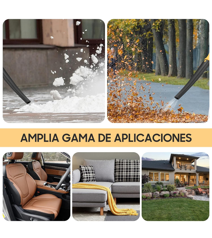 Barredora sopladora de aire inalámbrico eléctrico recargable 6 velocidades para jardín patio terraza 