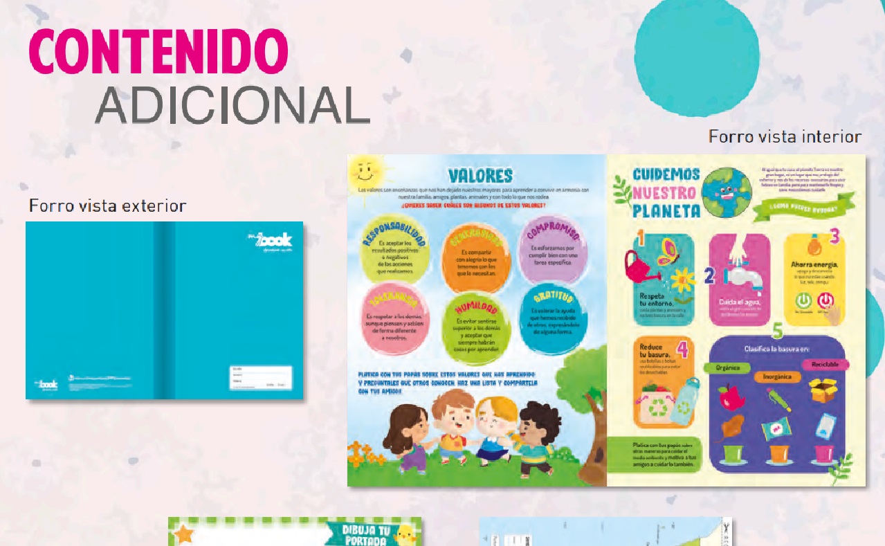 6 Cuadernos Cosido Profesional Mybook Multicolor Cuadro Grande 100 Hojas