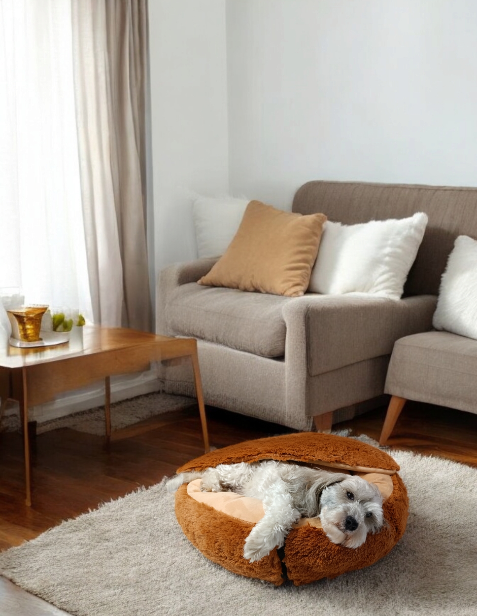 Cama para perro antiestres con techo desmontable Lunics® Color Cobre