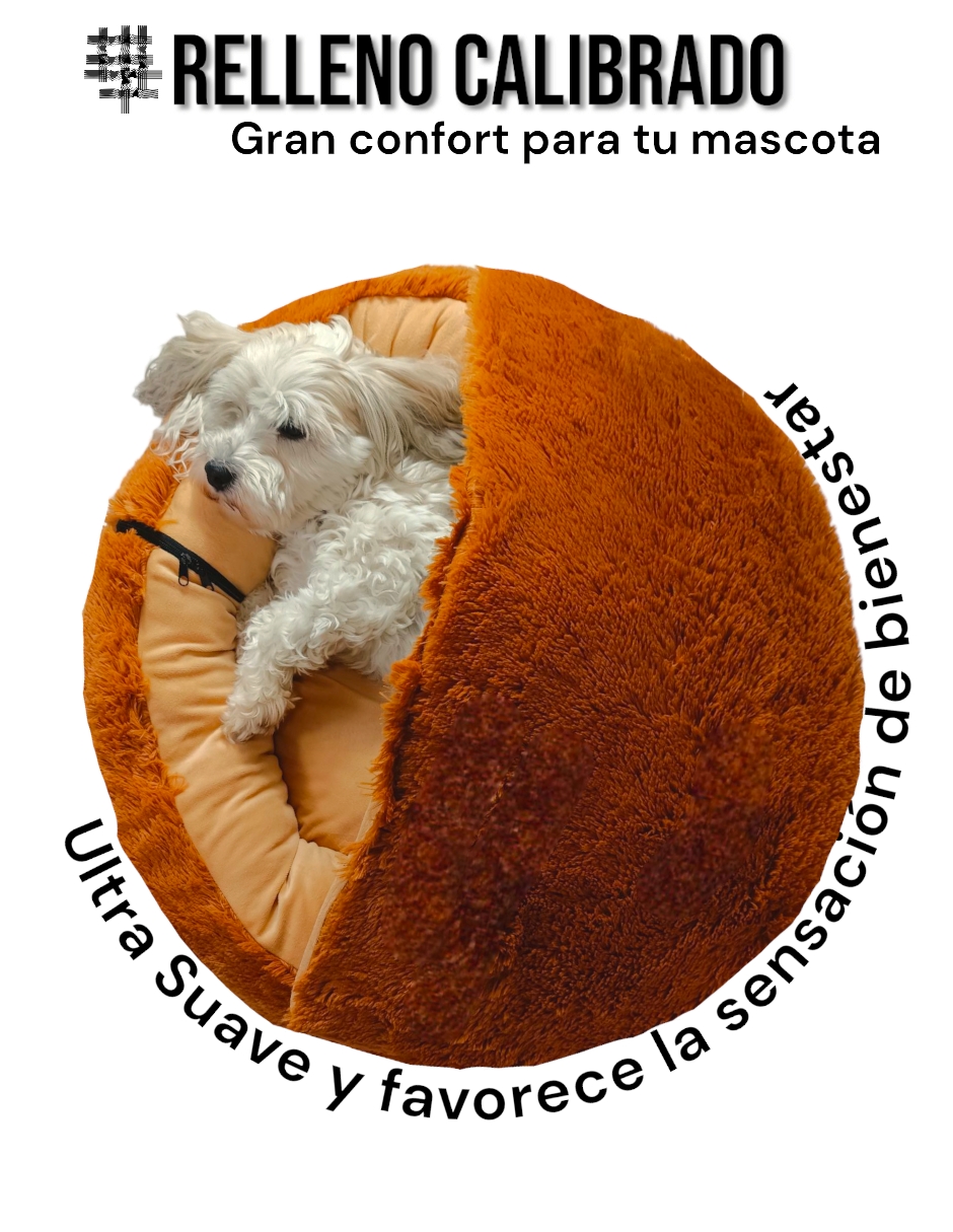 Cama para perro antiestres con techo desmontable Lunics® Color Cobre