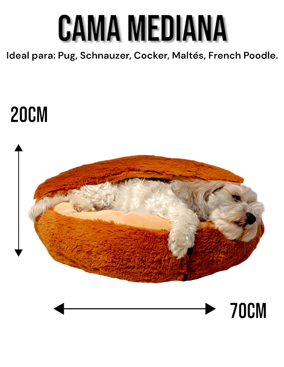 Cama para perro antiestres con techo desmontable Lunics® Color Cobre