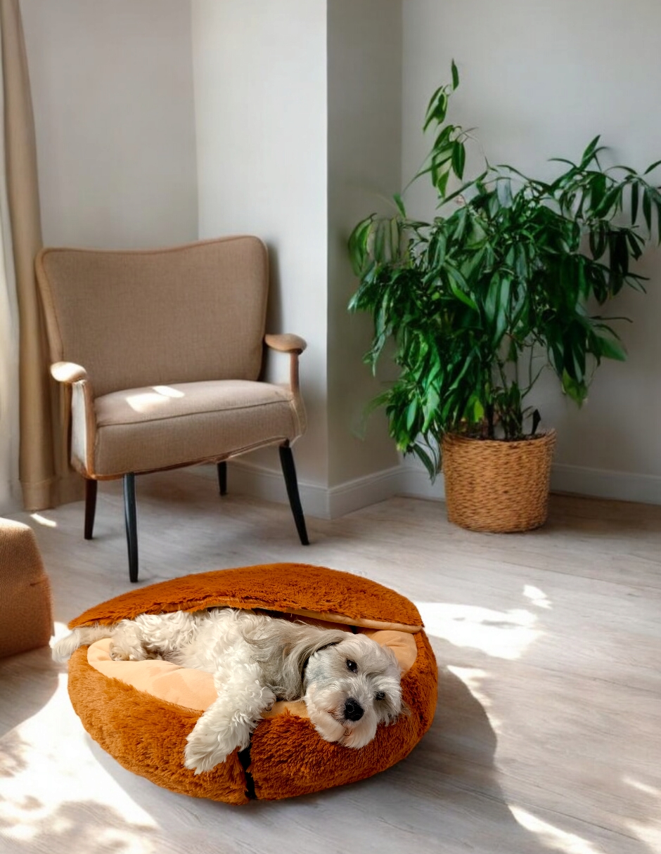 Cama para perro antiestres con techo desmontable Lunics® Color Cobre