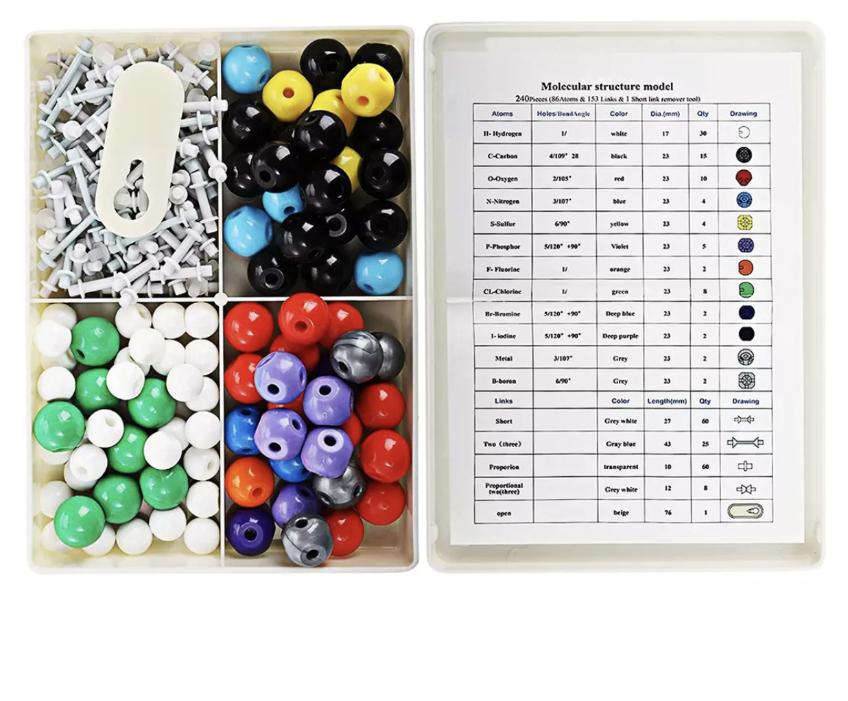 Kit De Modelo Químico De Estructura Molecular Atómica T