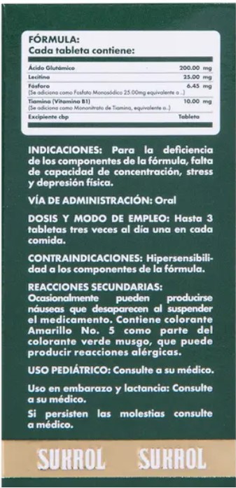 Sukrol Oral Multivitamínico 100 tabletas