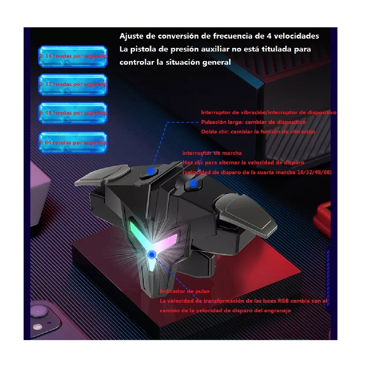 Gatillos Táctiles D9 Para Móvil – Dispara Y Apunta Con Precisión En Juegos Como Free Fire Y PUBG