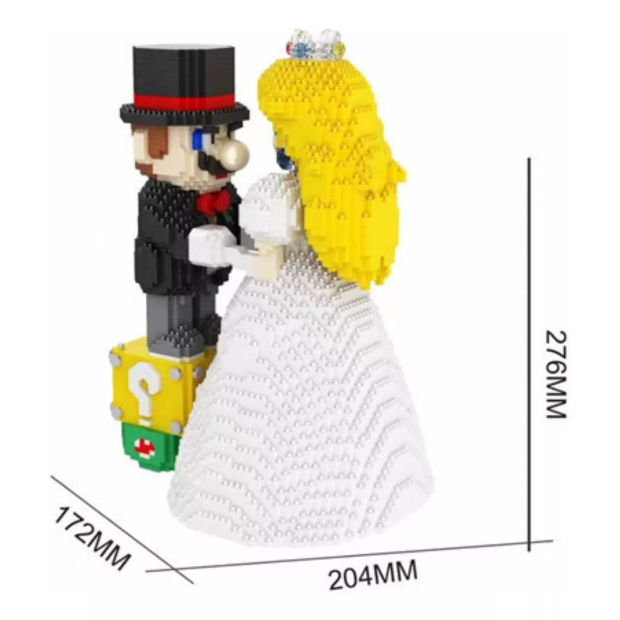 Super Mario Odyssey Boda Peach Bloques Armables 3d 27cm