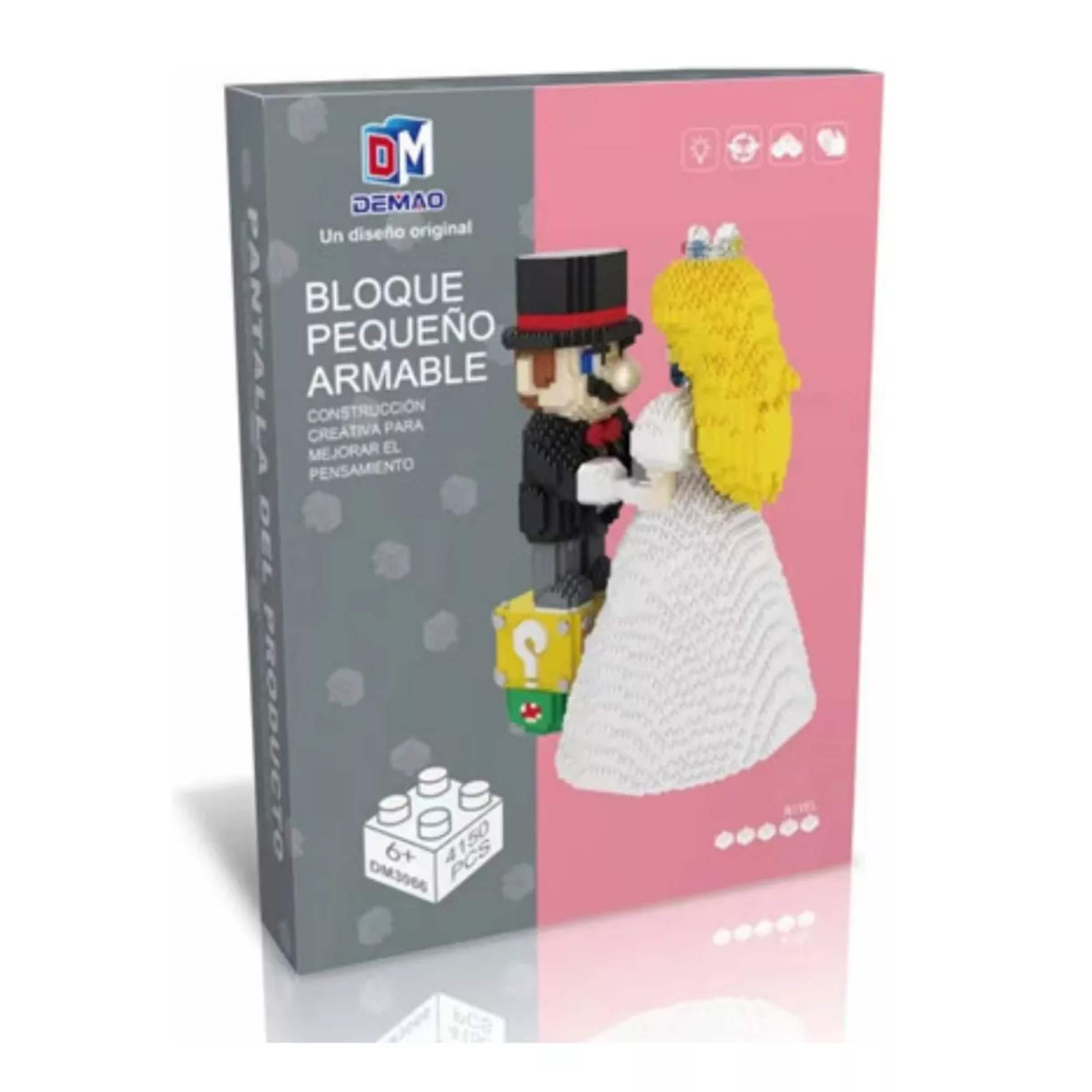 Super Mario Odyssey Boda Peach Bloques Armables 3d 27cm