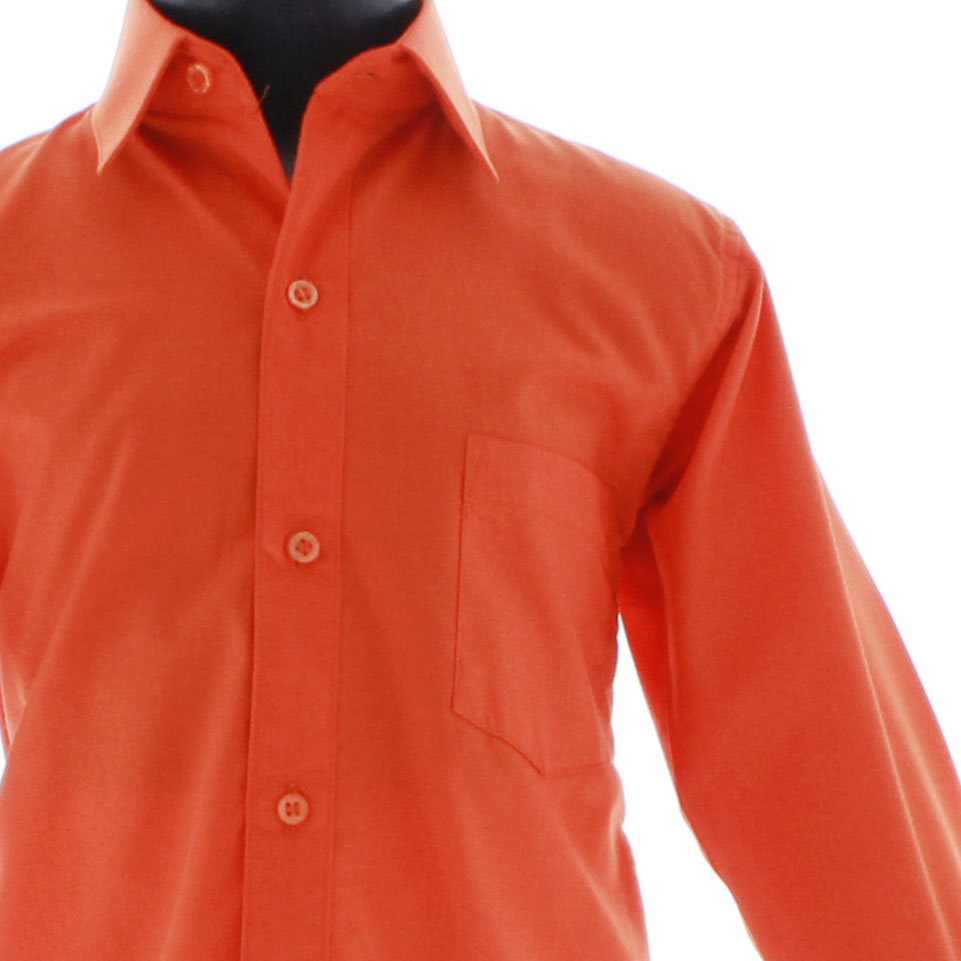 Camisa Naranja De Vestir Para Niño Manga Larga 3595 2-18