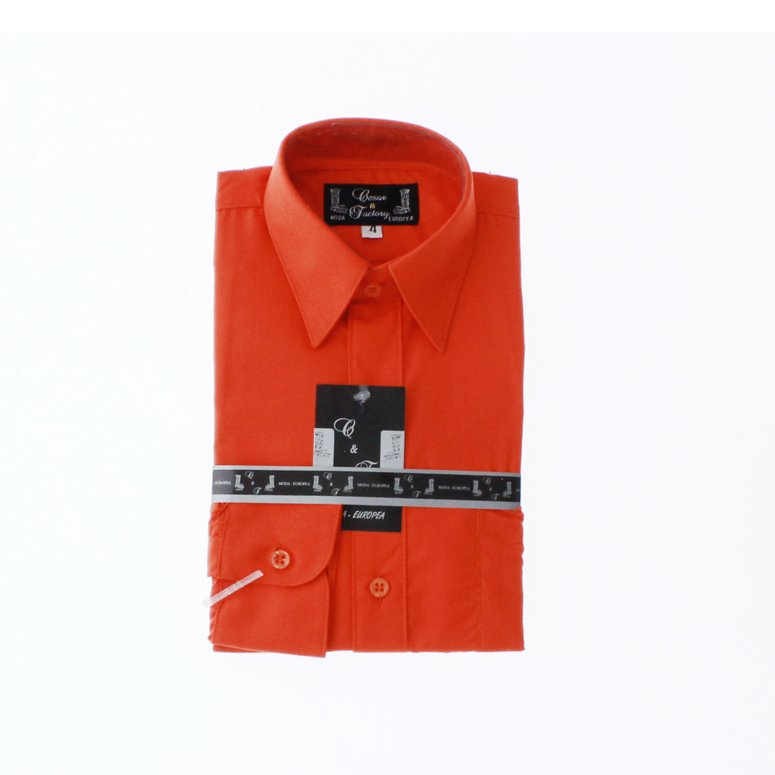 Camisa Naranja De Vestir Para Niño Manga Larga 3595 2-18