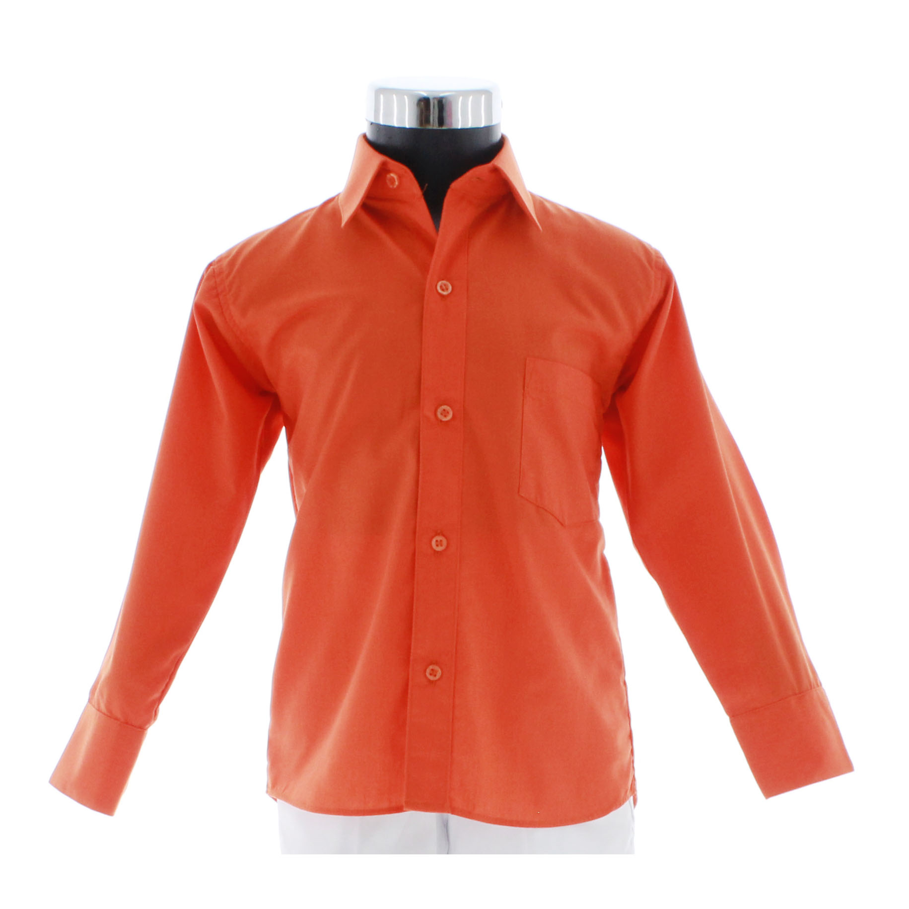 Camisa Naranja De Vestir Para Niño Manga Larga 3595 2-18