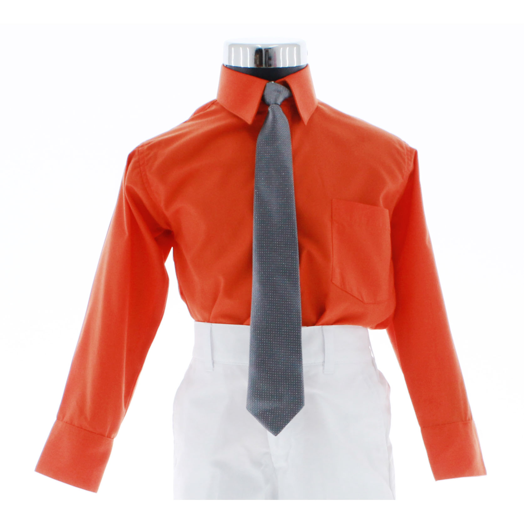 Camisa Naranja De Vestir Para Niño Manga Larga 3595 2-18