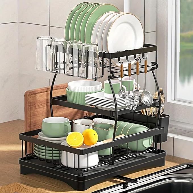 A OfleGold Escurridor de Trastes, Escurridor de Platos de 3 Niveles
