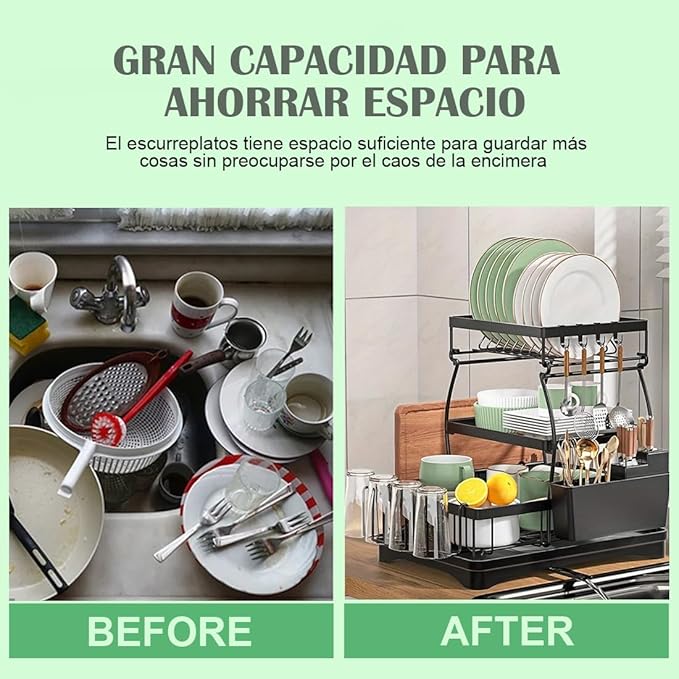A OfleGold Escurridor de Trastes, Escurridor de Platos de 3 Niveles