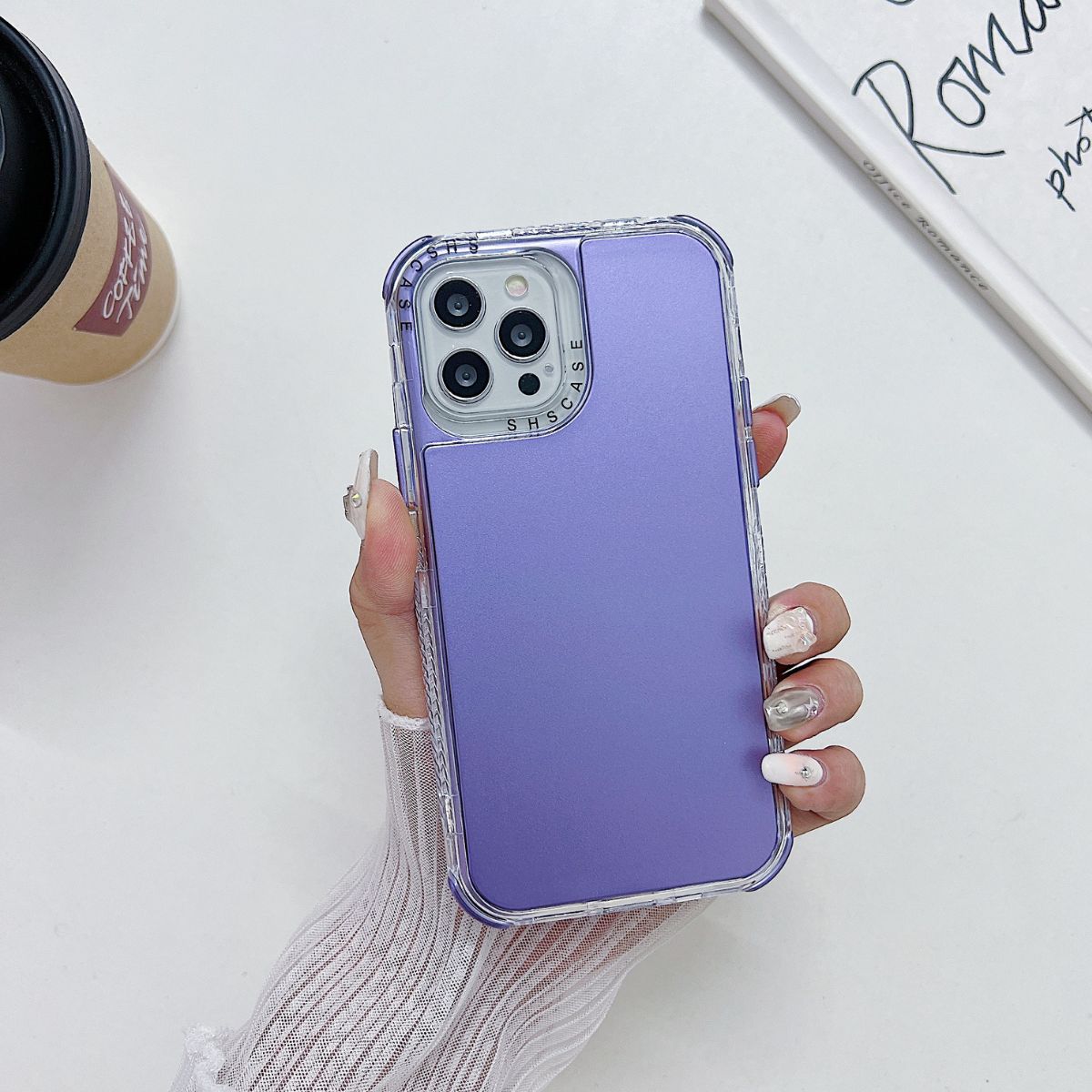 Funda Uso Rudo Rainbow 360 Para Oppo Reno 12 5g Morada + Mica
