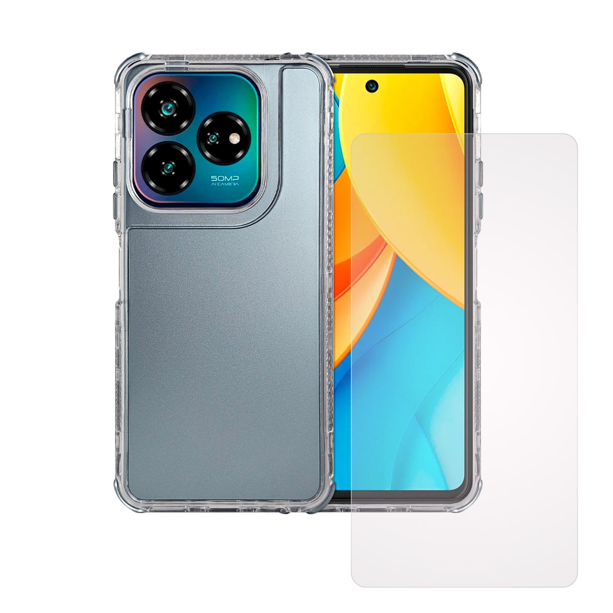 Funda Uso Rudo Rainbow 360 Para Axon 60 Lite Azul Cielo + Mica