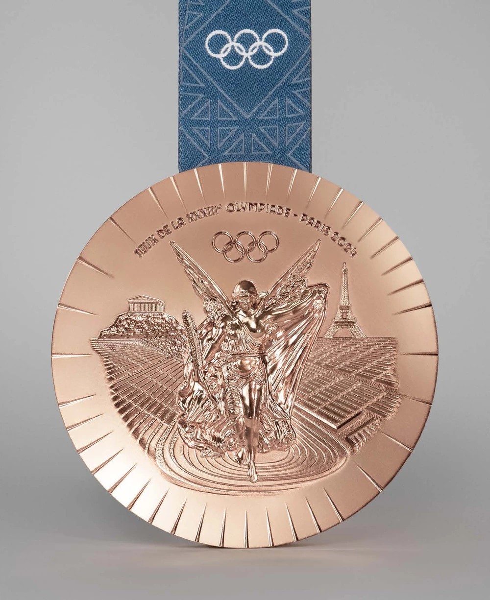 Nueva! Medalla Bronce Juegos Olimpicos Paris 2024 Olimpiadas 3er Lugar Tamaño y peso REAL