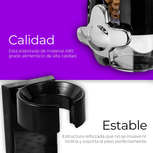 Dispensador De Cereal Despachador Doble Alimentos Y Semillas Color Negro Raganet HG046