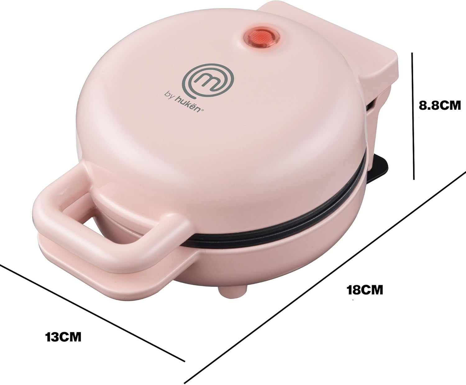 MasterChef Mini Máquina para Waffles y Hot Cakes con Parrillas Antiadherentes, 750W - Modelo Hukën
