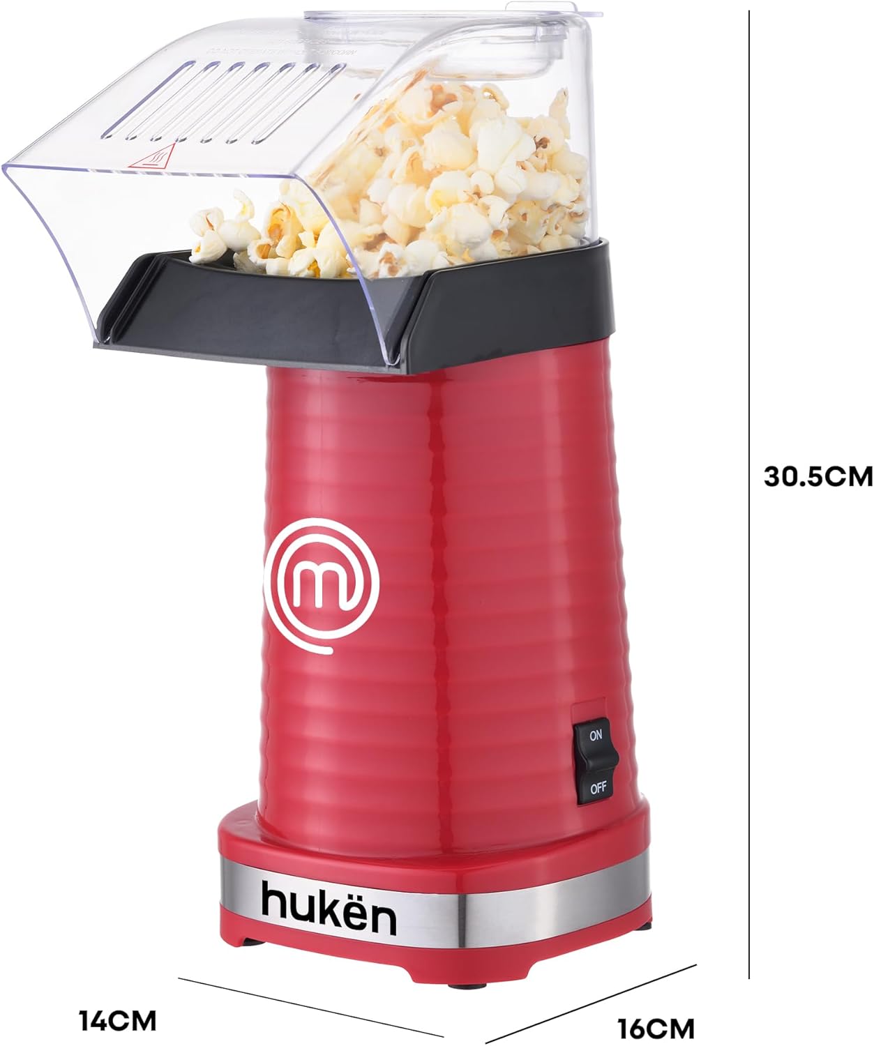 MasterChef Máquina de Palomitas de Aire Caliente con Capacidad de 80g - Modelo Hukën