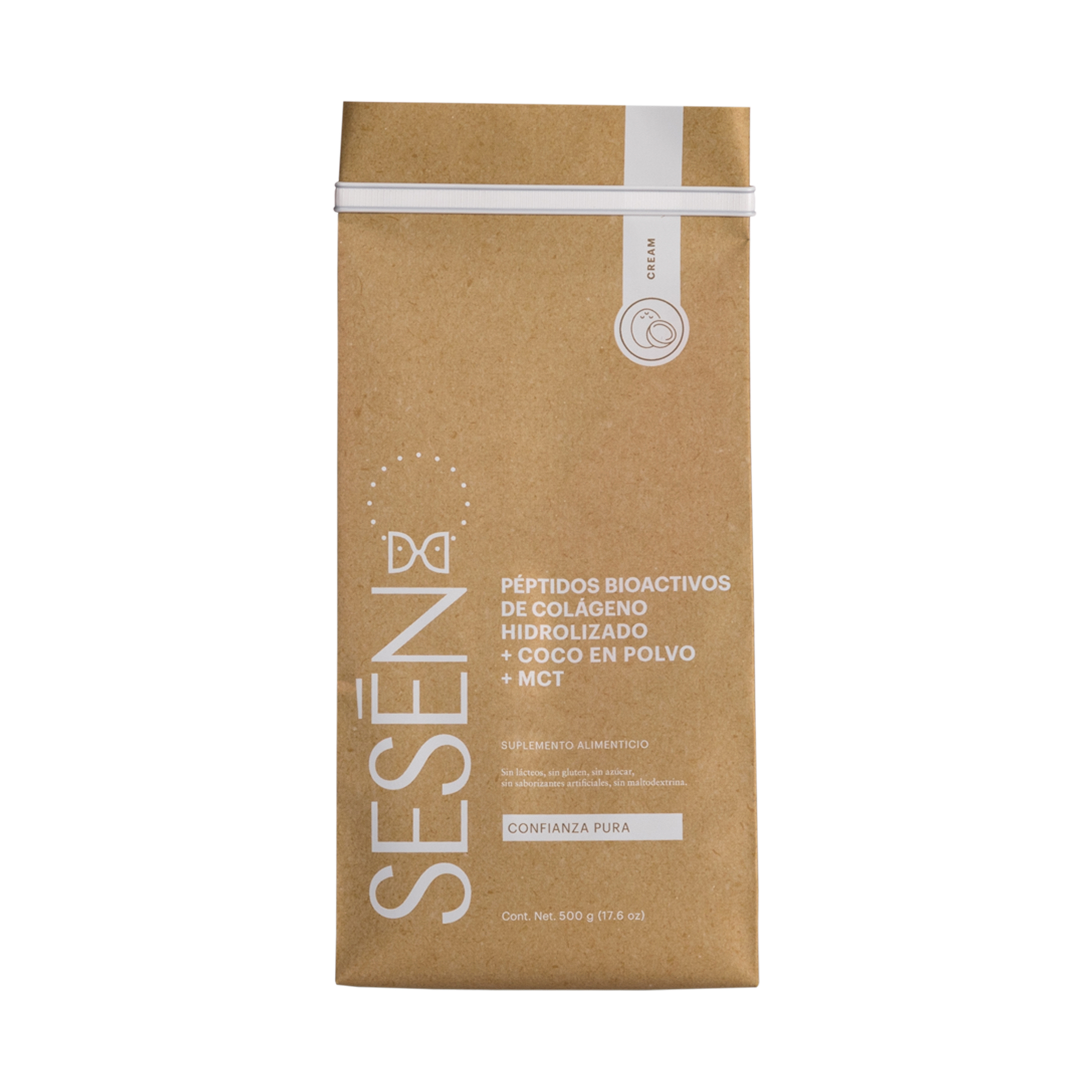 SESEN - Colágeno Creamer 500 g - Colágeno Hidrolizado, Péptidos bioactivos de colágeno, Coco en Polvo + MCT, Collagen Peptides, Suplemento Alimenticio