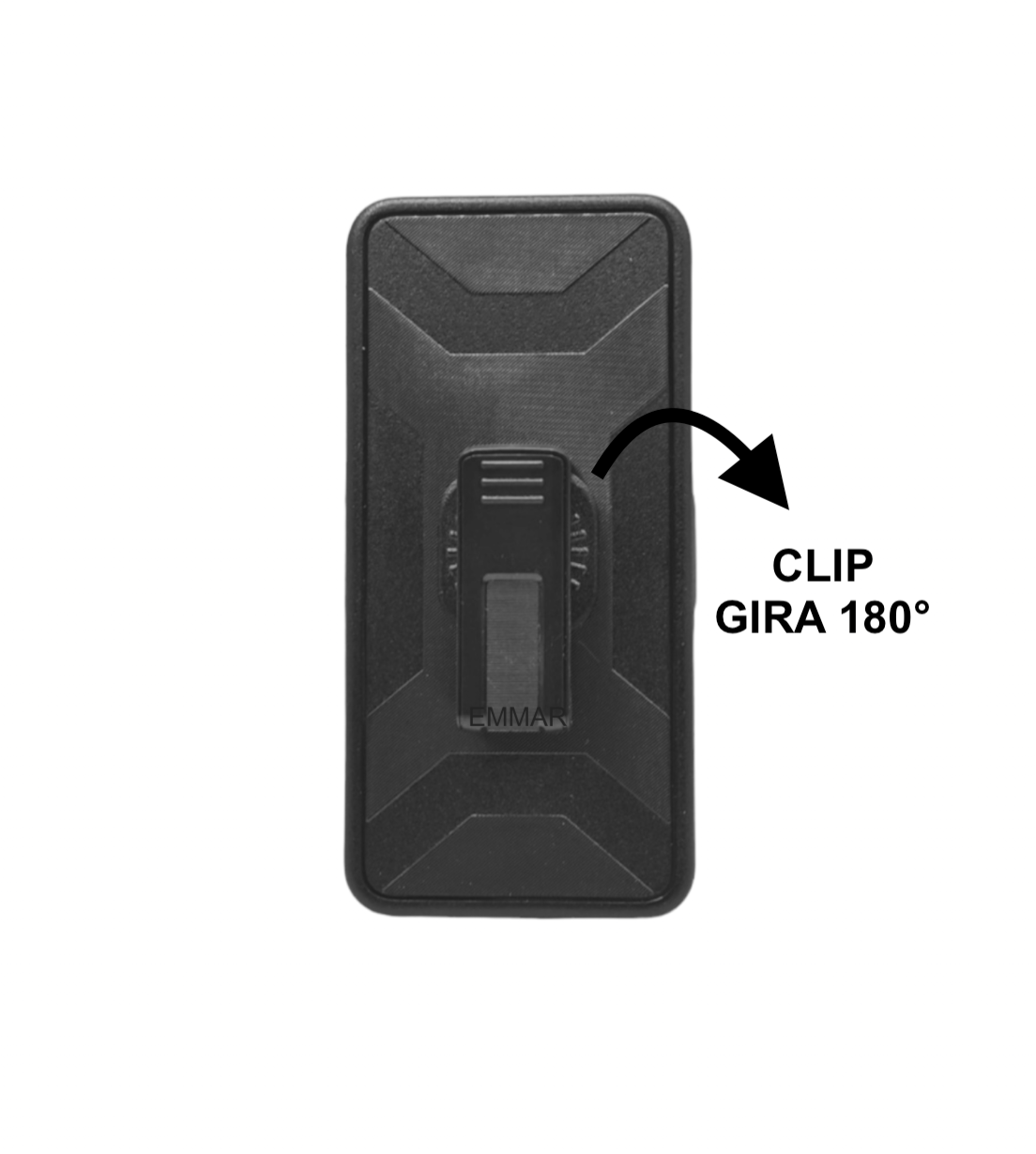 Funda Protector Uso Rudo con Blindaje Reforzado con Clip Compatible con iPhone 16 Plus Color Negro más Mica Gratis
