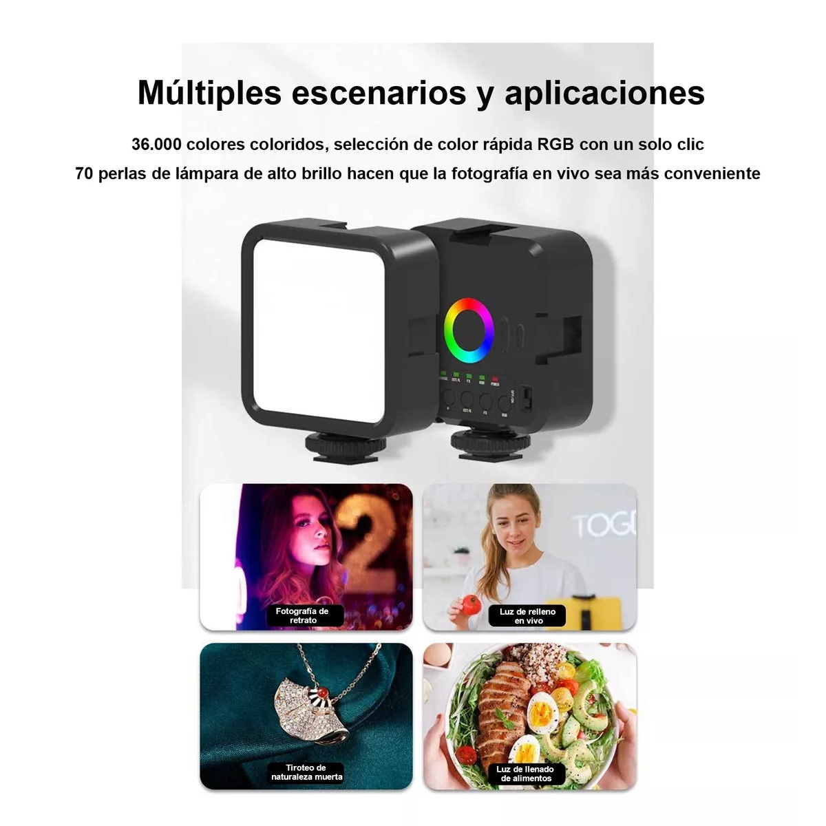 Luz De Vídeo Portátil Luz Rgb Relleno 2500k-9000k Con Trípode
