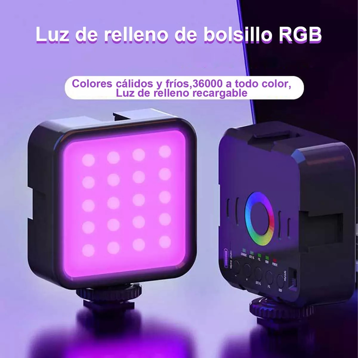 Luz De Vídeo Portátil Luz Rgb Relleno 2500k-9000k Con Trípode