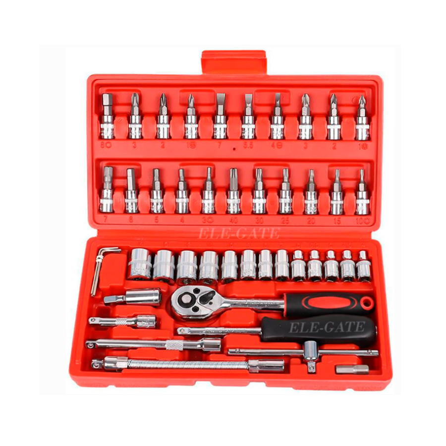 Juego de 46 Herramientas Mecánicas con Estuche de Almacenamiento